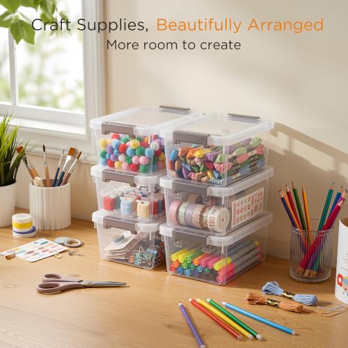 Citylife 10Packs 1.3Qt Small Storage Bins with Lids,Stackable - Image 6