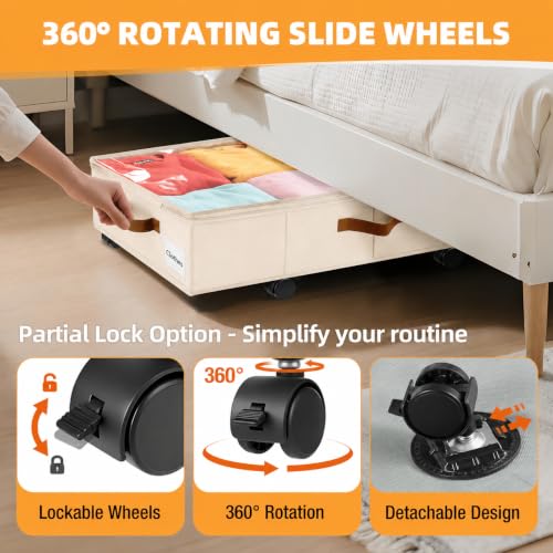 Under Bed Storage with Wheels, Dorm Room Organizer | Home Organization - Image 4