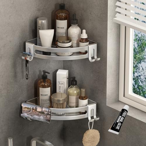 VOLPONE Corner Shower Caddy with Razor Holder Adhesi | All Products - Image 2