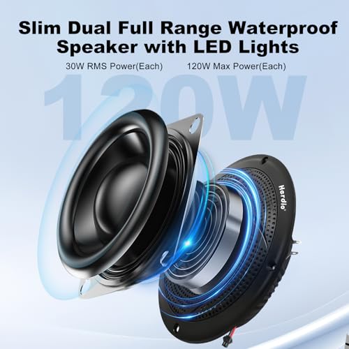 Herdio 6.5 Inch 240W Waterproof Marine Speakers - 2 Way Weather - Image 6