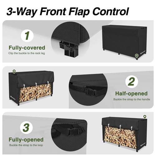 Porch Shield 8ft Waterproof Firewood Rack Cover (Cover Only) - Image 7