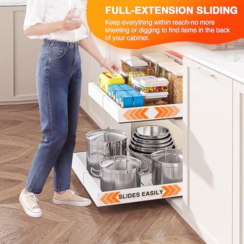 1 Pack Expandable Pull Out Cabinet Organizer,16.54" Deep,White - Image 6