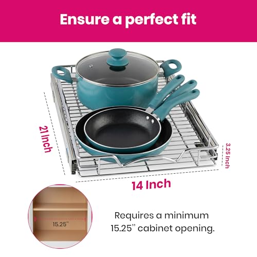HOLDN’ STORAGE Heavy-Duty Pull Out Cabinet Organizer, 14”W x 21”D - Image 3
