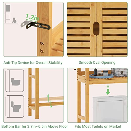 VIAGDO Over The Toilet Storage Cabinet, Tall Bathroom Cabinet - Image 7