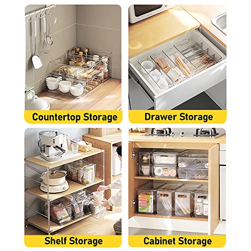 4 Pack Refrigerator Organizer Bins with Pull-out Drawer Stackable - Image 7