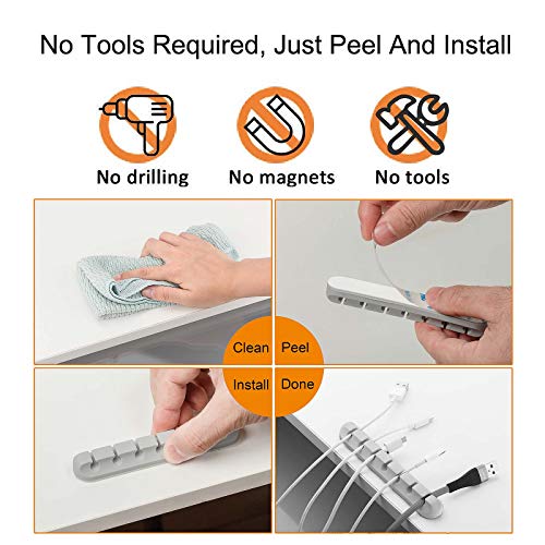Desk Accessories for Charging Organizer - 5 Packs Grey Computer - Image 6