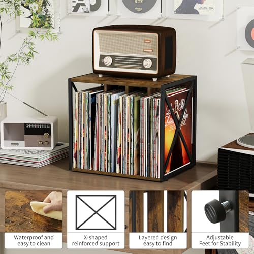 Vinyl Record Storage,Vinyl Record Holder Up to 80-100 Albums - Image 5