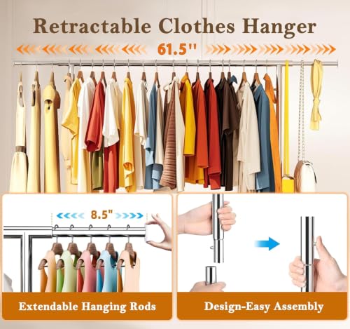 Simple Trending Rolling Clothes Rack, Heavy Duty Garment Rack - Image 4