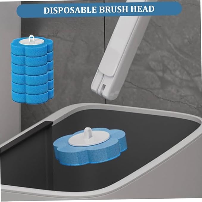 Disposable Toilet Brush Refill Sponges, 18 Pcs, 3 Layers, Blue, Purple, Yellow