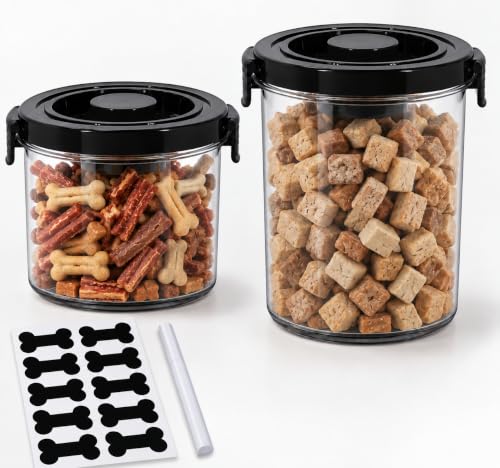 Dog Treat Container for Countertop, Dog Food Storage with 2 Jars - Image 2