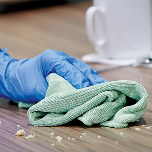 Unger Commercial Microfiber Cleaning Cloth, 10 Pack - MicroWipe 4000 Heavy Duty, 16" x 15", Green - Streak-Free, Multi-Surface Cleaning - MF400