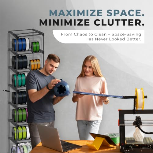 Holds 54 x 1kg Spools, Upgraded 9-Tier 3D Filament Storage - Image 4