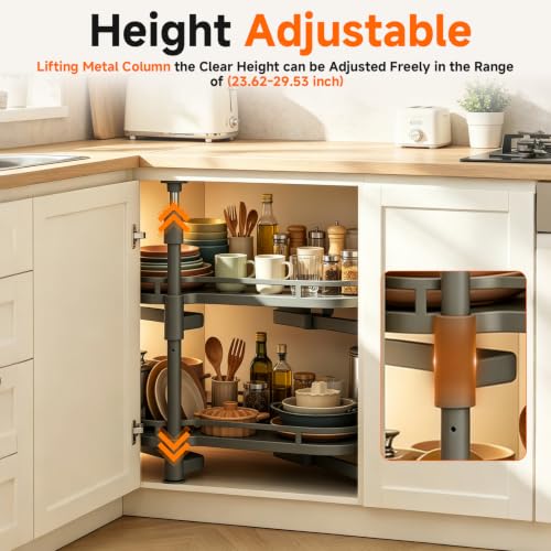 Blind Corner Cabinet Pull Out 2-Tier Swing Tray Organizer - Image 6