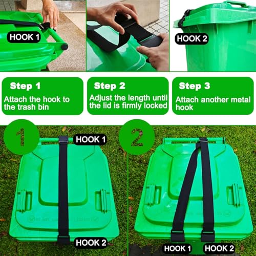 Bear Proof Trash Can Lock with Double Metal Claw fit for 28-96 - Image 4