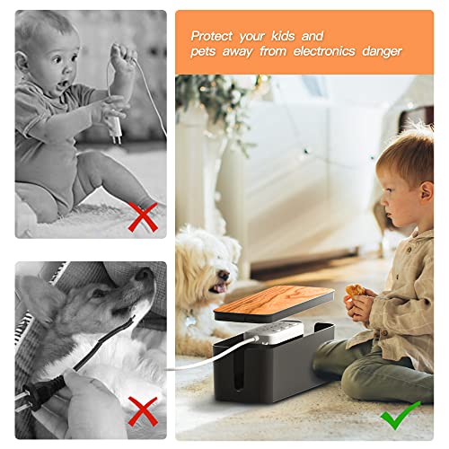 Cable Management Box 2 Pack with 16 Cable Clips Set-Large & - Image 4