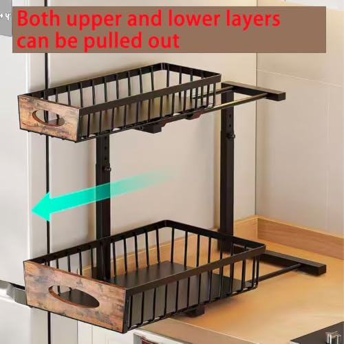 Adjustable Under Sink Organizer, 2-Tier Pull Out Cab | All Products - Image 3