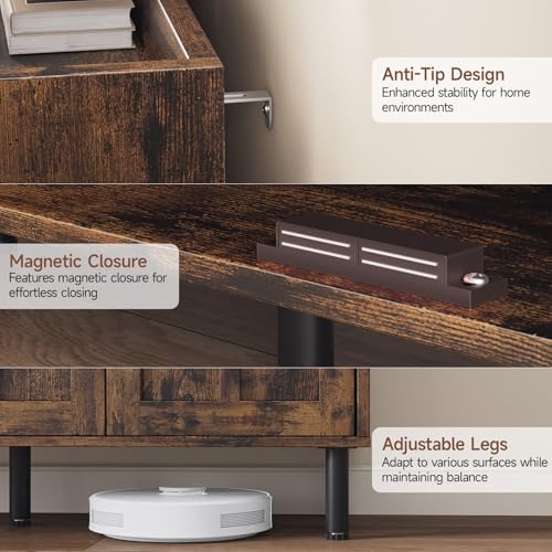 Shoe Cabinet with 3 Doors, Shoe Rack for Entryway, Rustic Brown - Image 6
