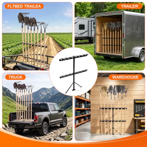 Trailer Tool Racks for Lawn Equipment 8 Hole Truck Shovel Holder - Image 7