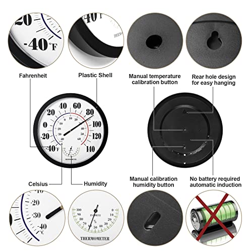 Indoor Outdoor Thermometer Wall Large Numbers Thermometer No - Image 3