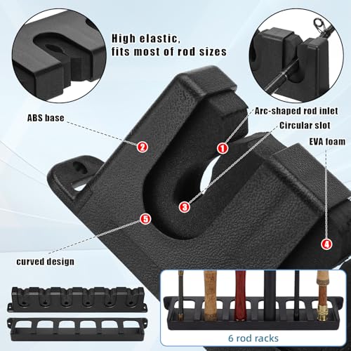 3 Set Fishing Rod Holders for 18 Fish Pole Racks for Garage - Image 4