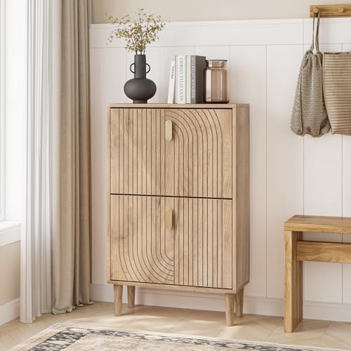 Shoe Cabinet Storage for Entryway with 2 Flip Drawers - Image 2
