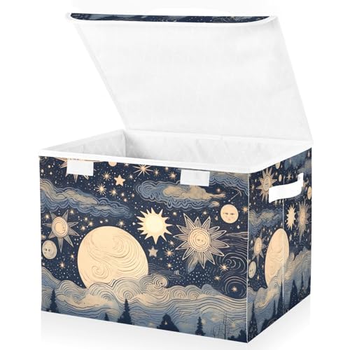 Stars and Moon Storage Bins with Lids and Carrying H | All Products - Image 3