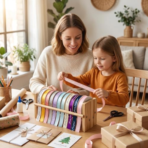 Ribbon Organizer Craft Ribbon Storage Rack Spool Holder Dispenser - Image 3