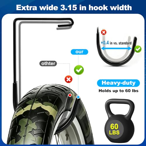 BEISE Bike Hooks for Overhead Garage Storage Rack, Garage - Image 4