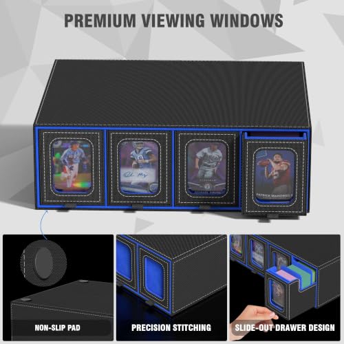 4-Drawer Trading Card Storage Box Holds 3300+ Cards (Blue) - Image 5