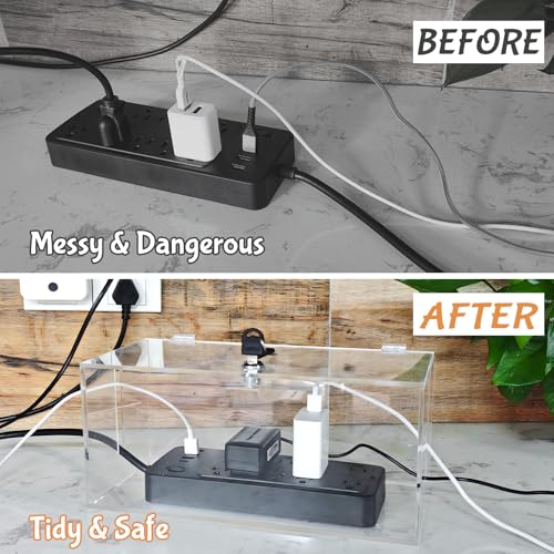 2PC Cable Management Box with Lock,Acrylic - Image 3