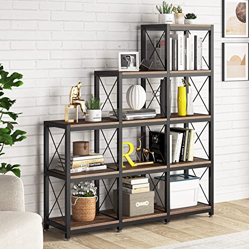 Tribesigns 12 Shelves Bookshelf, Industrial Ladder Corner - Image 5