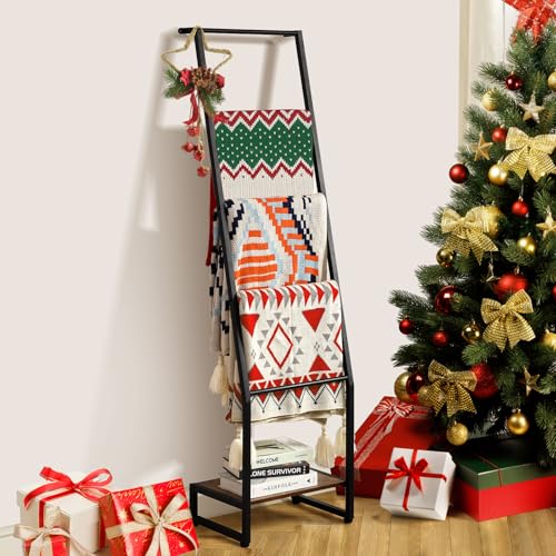 DGWJSU Blanket Ladder, 5 Tier Ladder Shelf - Image 2