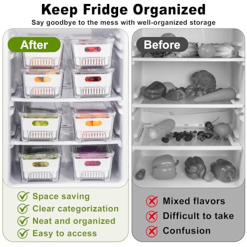4-Pack Fruit Storage Containers for Fridge, Pull-Out Drawers - Image 7