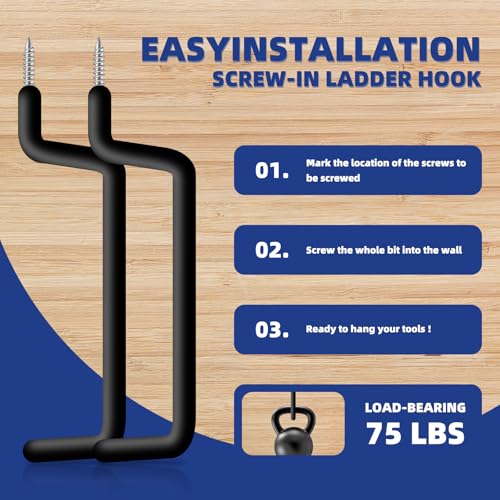 10 Pcs Ladder Hook Screw in Storage Hanger for Garage Wall - Image 5