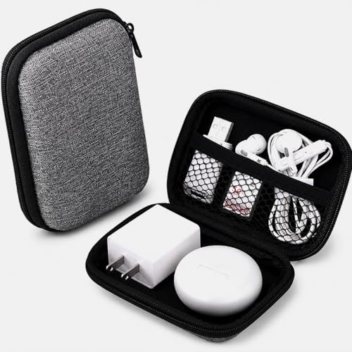 Gray Cable Organizer Bag - Compact Travel Tech Storage - Portable - Image 2