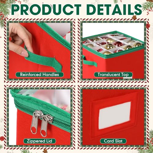 CHENGU 2 Pack Christmas Ornament Storage Stores up to 64 - Image 6