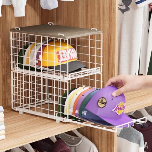 2 Pack Stackable Baseball Caps Organizer Hat Organizer - Image 2