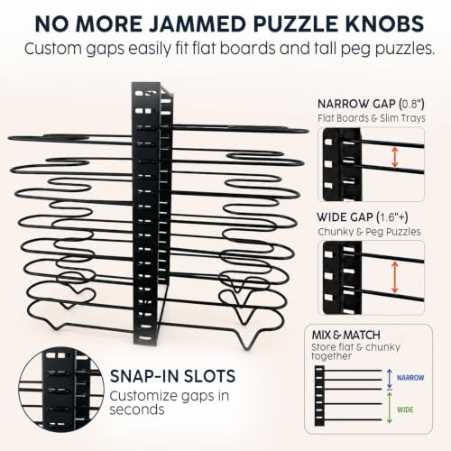 Open-Sided 16-Slot Puzzle Storage Rack for Various Size - Image 5