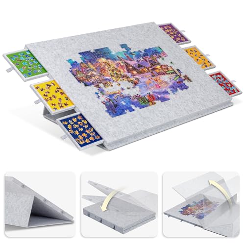 Lavievert 2000 Pieces Portable Jigsaw Puzzle Board with 6 - Image 2