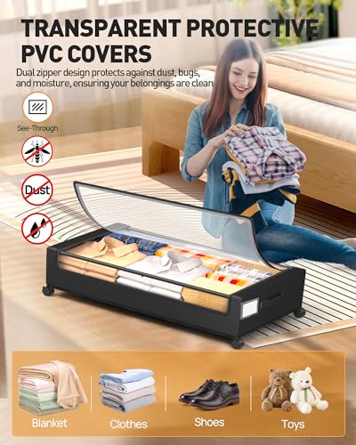 Under Bed Storage With Wheels, 2 Pack Square Contain | All Products - Image 5
