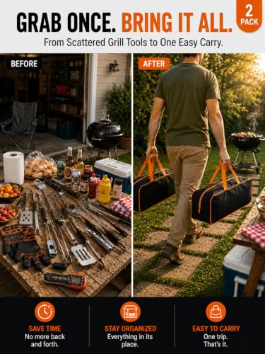 2 Pack BBQ Tool Storage Bags, 24 x 8 x 8 Inch - Image 6