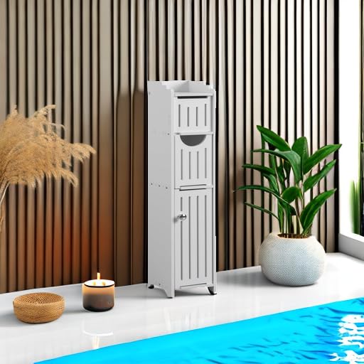 AOJEZOR Small Bathroom Storage Cabinet: No Drill | Home Organization - Image 6