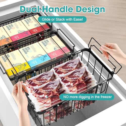 Freezer Organizer Bins, 2 Pack Expandable Stackable Chest - Image 3