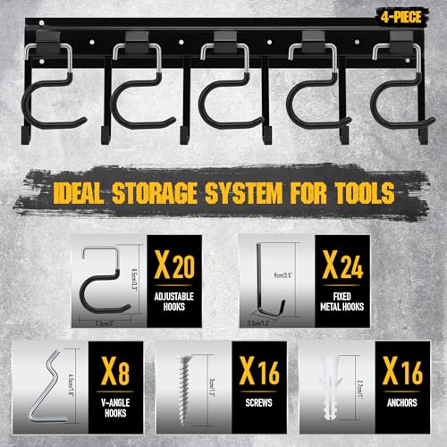 68'' All Metal Adjustable Garden Tool Organizer: Garage - Image 5