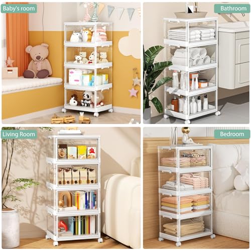 Kmiectse Clear Storage Bins with Lids - 4 Tier 23qt Plastic - Image 6