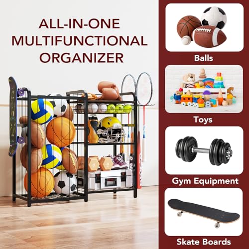 Garage Sports Equipment Organizer, Ball Storage for Gear and Toys - Image 4