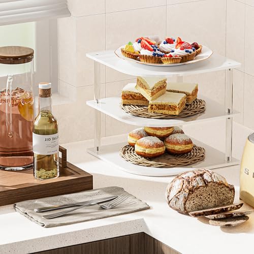 Plate Organizer for Cabinet Space Saver - Acrylic Corner Shelf - Image 3