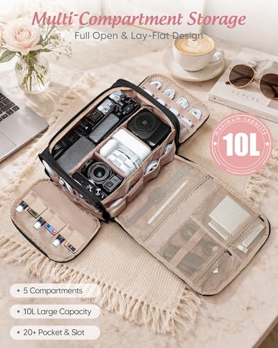 Marscamd Cable Organizer Bag for Travel Cords & Chargers, Black - Image 3