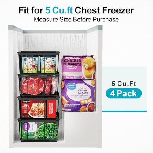 Freezer Organizer Bins - Storage Baskets for 5 Cu.Ft, 4 Pack - Image 5