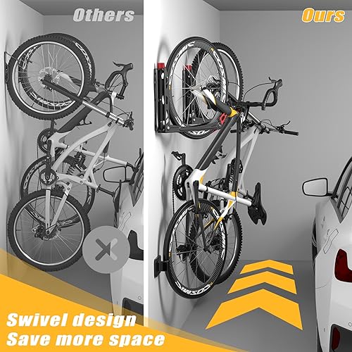 TORACK BIKEPAL No Lifting Swivel Bike Racks, Wall Mounted Bike - Image 6